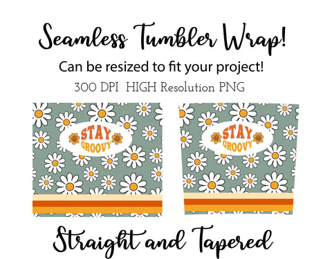 20 oz sublimation/waterslide skinny and taper tumbler wrap-stay groovy hippie girl Sublimation Sharia Morton Designs 