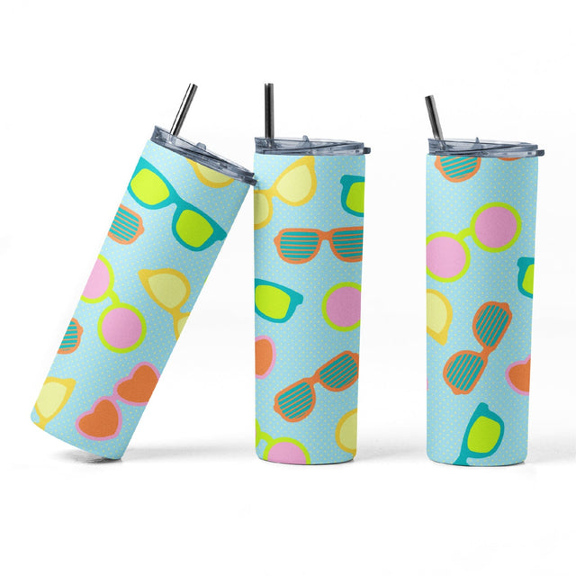 20 oz sublimation/waterslide skinny and taper tumbler wrap-Sunglasses Sublimation Sharia Morton Designs 