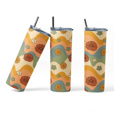 20 oz sublimation/waterslide skinny and taper tumbler wrap-Swirled Flowers Sublimation Sharia Morton Designs 