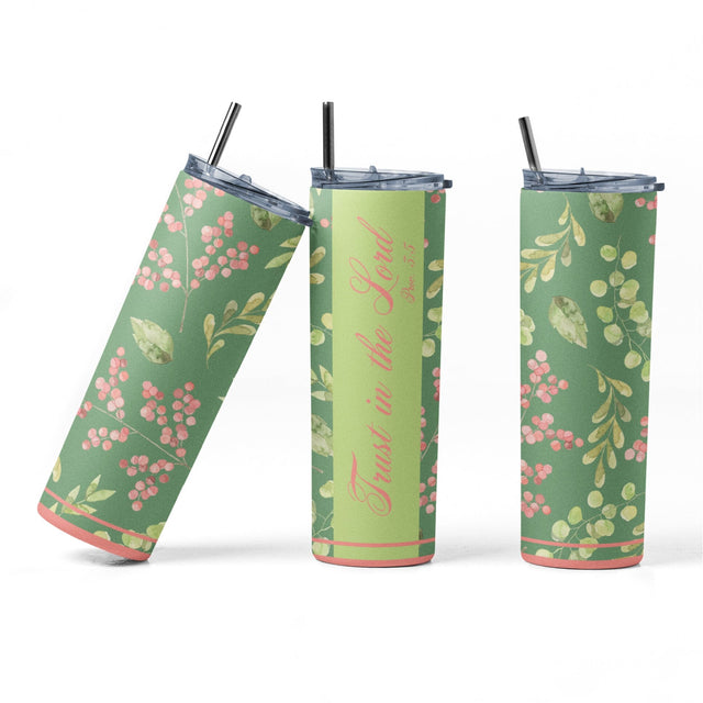 20 oz sublimation/waterslide skinny and taper tumbler wrap - trust in the Lord Sublimation Sharia Morton Designs 