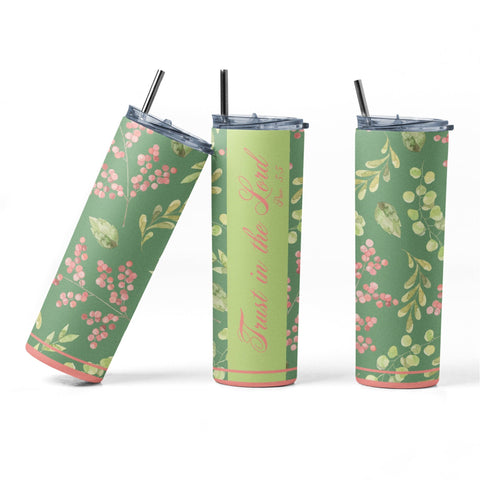 20 oz sublimation/waterslide skinny and taper tumbler wrap - trust in the Lord Sublimation Sharia Morton Designs 