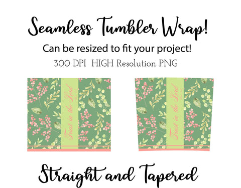 20 oz sublimation/waterslide skinny and taper tumbler wrap - trust in the Lord Sublimation Sharia Morton Designs 