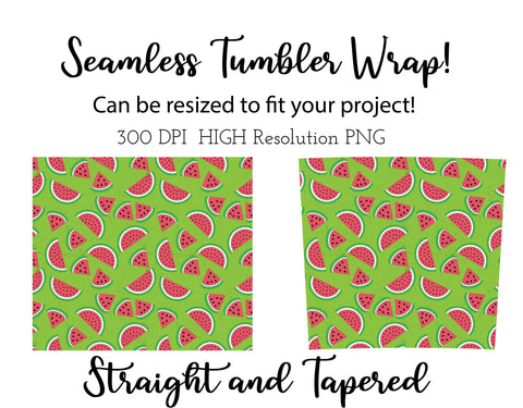 20 oz sublimation/waterslide skinny and taper tumbler wrap-Watermelon Green Sublimation Sharia Morton Designs 