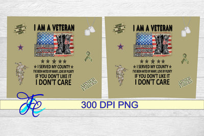 20 oz Tumbler Seamless Sublimation Wrap - I Am A Veteran Sublimation Family Creations 