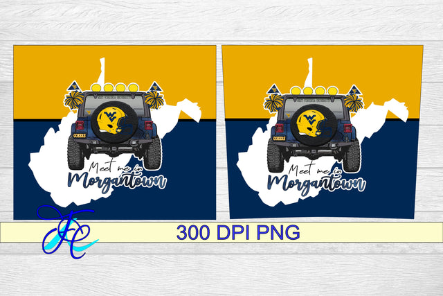 20 oz Tumbler Seamless Sublimation Wrap - Meet Me In Morgantown, West Sublimation Family Creations 