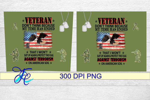 20 oz Tumbler Seamless Sublimation Wrap - Veteran Sublimation Family Creations 