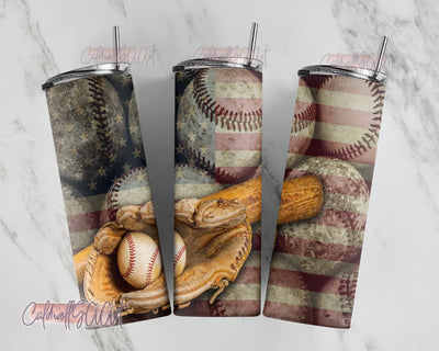 20 oz Tumbler Skinny, Sublimation Template, Baseball American Sports Styled, Straight, Warped Design, Digital Download, PNG, Tumblers Sublimation CaldwellArt 