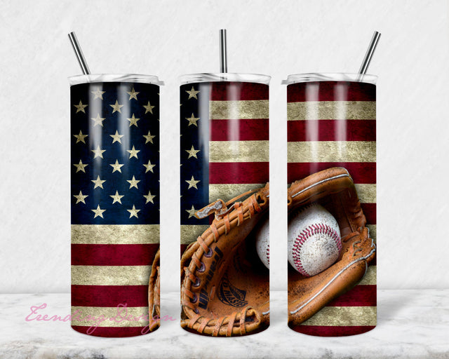 20 oz Tumbler Skinny, Sublimation Template, Baseball American Sports Styled, Straight, Warped Design, Digital Download, PNG, Tumblers Sublimation TrendingDesign 