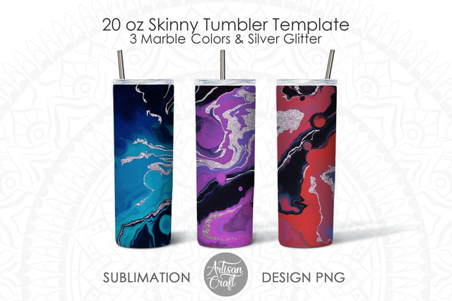 20 oz tumbler sublimation designs, fluid art, silver glitter SVG Artisan Craft SVG 