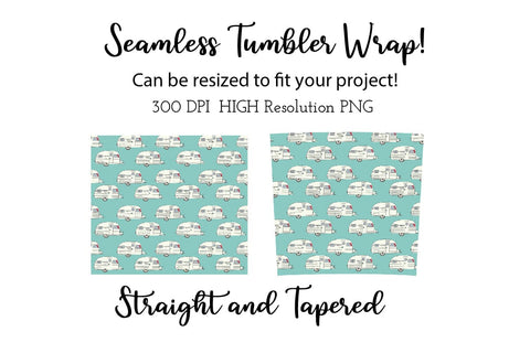 20 oz tumbler sublimation wrap Campers seamless pattern Sublimation Sharia Morton Designs 