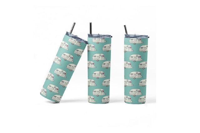 20 oz tumbler sublimation wrap Campers seamless pattern Sublimation Sharia Morton Designs 