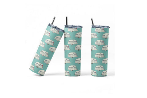 20 oz tumbler sublimation wrap Campers seamless pattern Sublimation Sharia Morton Designs 