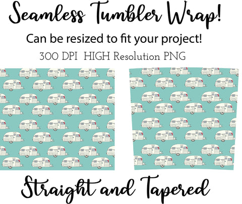 20 oz tumbler sublimation wrap Campers seamless pattern Sublimation Sharia Morton Designs 