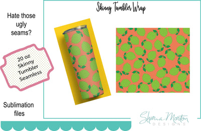 20 oz tumbler sublimation wrap Limes seamless pattern Sublimation Sharia Morton Designs 