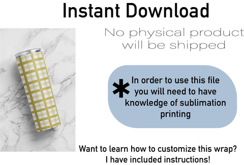 20 oz tumbler sublimation wrap Picnic Plaid seamless pattern Sublimation Sharia Morton Designs 