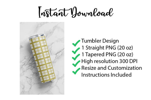 20 oz tumbler sublimation wrap Picnic Plaid seamless pattern Sublimation Sharia Morton Designs 