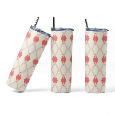 20 oz tumbler sublimation wrap Pink Diamond seamless pattern Sublimation Sharia Morton Designs 