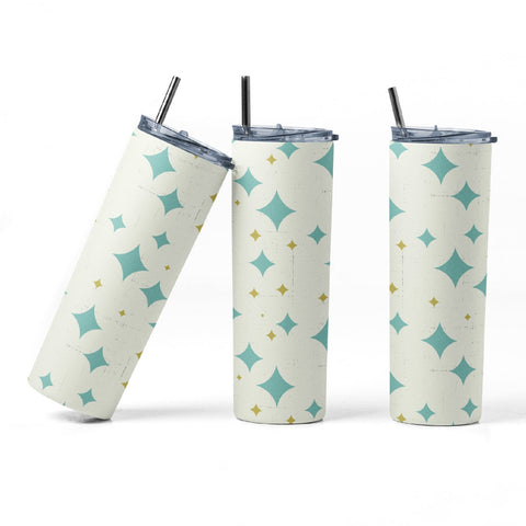 20 oz tumbler sublimation wrap Retro Stars seamless pattern Sublimation Sharia Morton Designs 