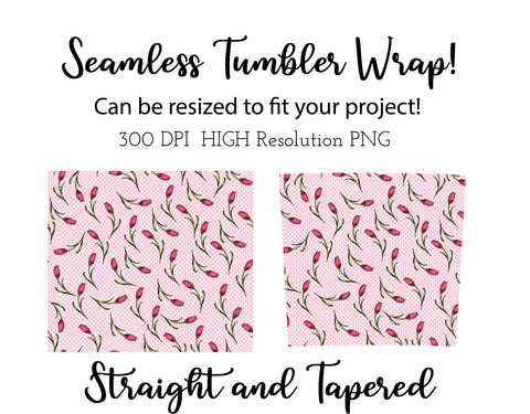 20 oz tumbler wrap sublimation/waterslide Dots and Rosebuds seamless pattern Sublimation Sharia Morton Designs 