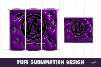 20 OZ Tumbler Zodiac. 3D Inflated Tumbler Wrap. Capricorn Sublimation Olga Terlyanskaya 