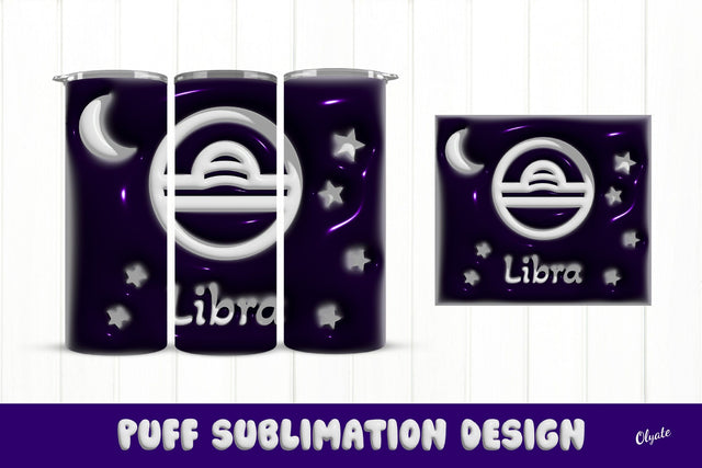 20 OZ Tumbler Zodiac. 3D Inflated Tumbler Wrap. Libra Sublimation Olga Terlyanskaya 