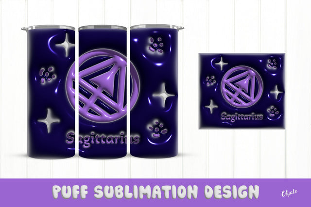 20 OZ Tumbler Zodiac. 3D Inflated Tumbler Wrap. Sagittarius Sublimation Olga Terlyanskaya 