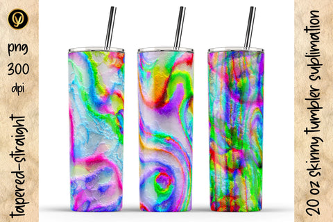 20 oz Watercolor Emboss Skinny Tumbler Sublimation Pack Sublimation oyonnidesign 