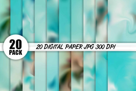 20 Pack Textures Digital Paper blue sea gradient color background Digital Pattern artnoy 