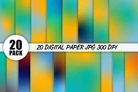 20 Pack Textures Digital Paper gradient green color background Digital Pattern artnoy 