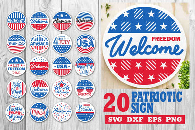 20 Patriotic Sign, 4th of July svg, dxf, eps, png SVG dadan_pm 