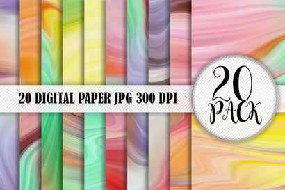 20 set Digital paper wave colorful Digital Pattern artnoy 