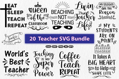 20 Teacher SVG Bundle SVG nirmal108roy 