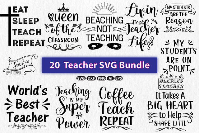 20 Teacher SVG Bundle SVG nirmal108roy 