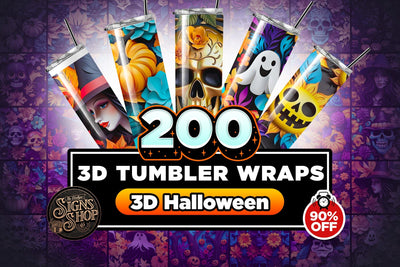 200 Halloween - 3D tumbler wraps SVG The Vintage Signs Shop 