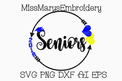 2018 Seniors Monogram Arrow Ring SVG MissMarysEmbroidery 