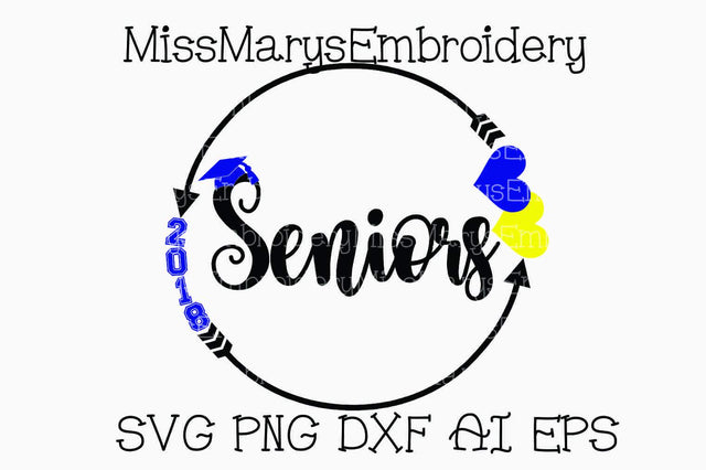 2018 Seniors Monogram Arrow Ring SVG MissMarysEmbroidery 