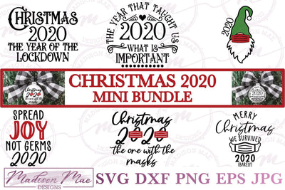 2020 Christmas Ornament SVG Bundle - 6 Designs SVG Madison Mae Designs 