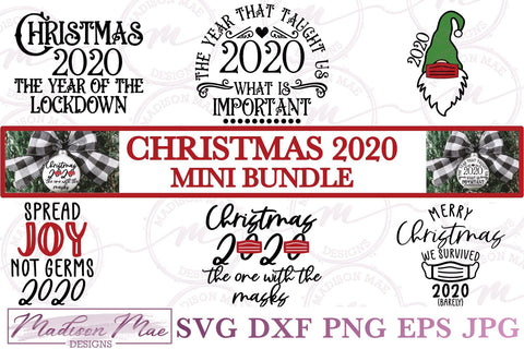 2020 Christmas Ornament SVG Bundle - 6 Designs SVG Madison Mae Designs 
