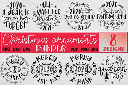 2020 Christmas Ornaments SVG Bundle files for cutting machines Cricut Silhouette SVG PNG Christmas Commemorative SVG RoseMartiniDesigns 