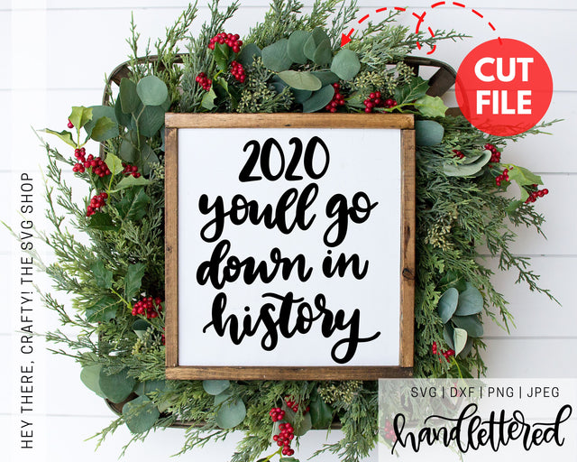2020 You'll go Down in History SVG Hey There, Crafty! 