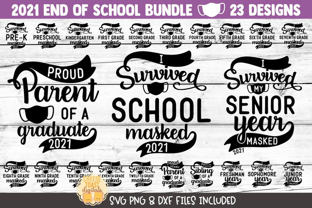 2021 End of School Masked Bundle | Senior Graduation SVG SVG Cheese Toast Digitals 
