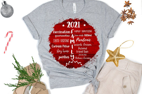 2021 Family Christmas Ornament Sublimation- Pandemic 2021 Sublimation Happy Printables Club 