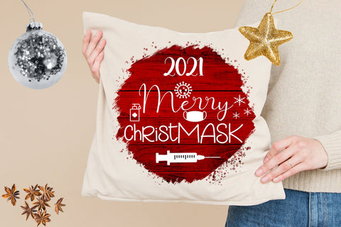 2021 Merry Christmask Christmas Ornament Sublimation COVID Sublimation Happy Printables Club 