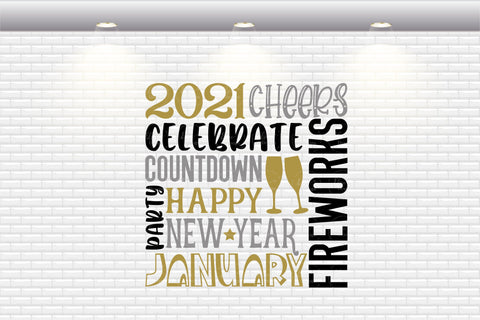 2021 New Year Subway Art - SVG, PNG, DXF, EPS SVG Elsie Loves Design 