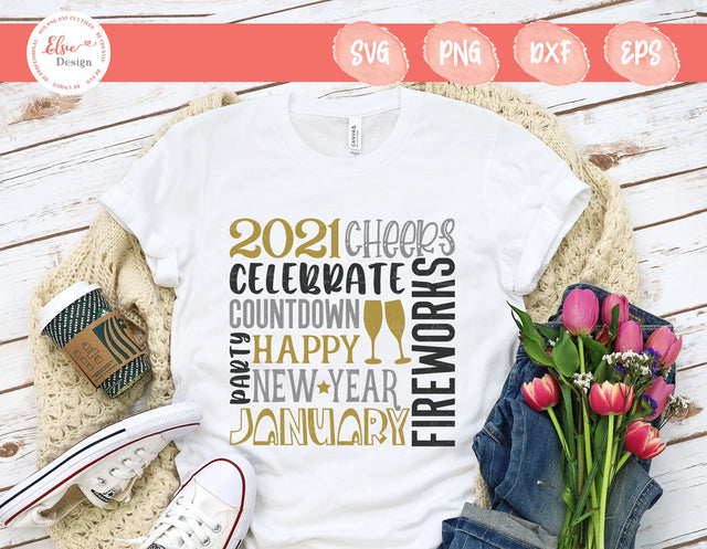 2021 New Year Subway Art - SVG, PNG, DXF, EPS SVG Elsie Loves Design 