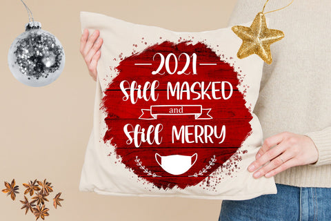 2021 Still Masked Christmas Ornament Sublimation -Pandemic Sublimation Happy Printables Club 