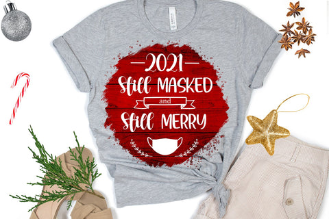2021 Still Masked Christmas Ornament Sublimation -Pandemic Sublimation Happy Printables Club 