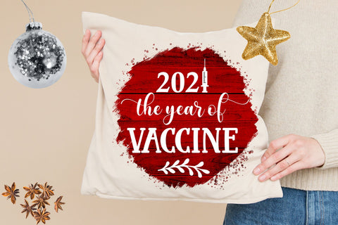 2021 Year of Vaccine Christmas Ornament Sublimation-Pandemic Sublimation Happy Printables Club 