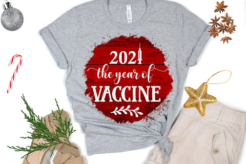 2021 Year of Vaccine Christmas Ornament Sublimation-Pandemic Sublimation Happy Printables Club 