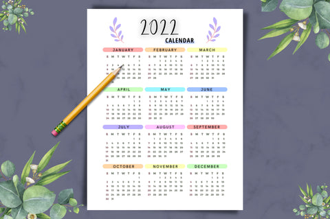 2022 / 2023 / 2024 Calendar Canva Printable Digital Pattern FloridPrintables 